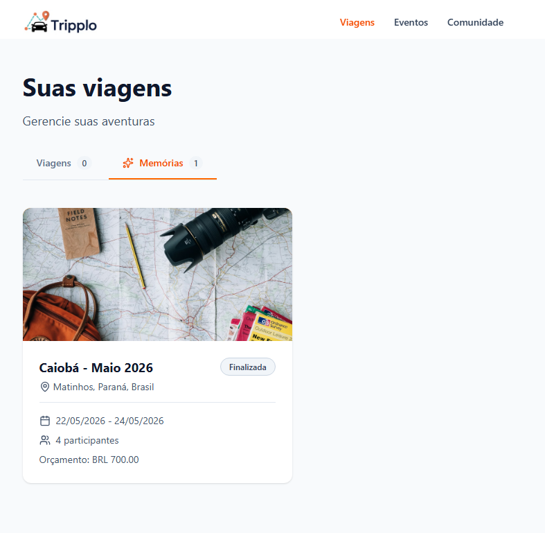 Tripplo — travel dashboard and memories